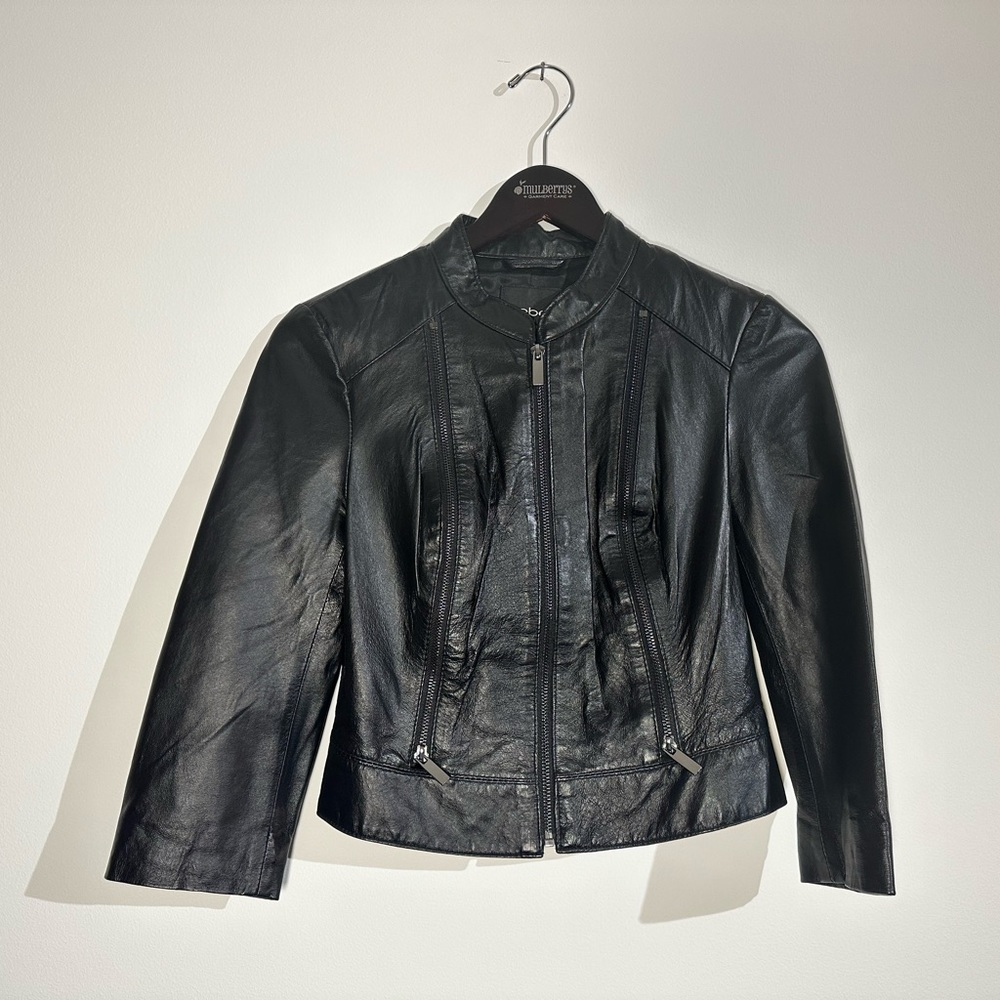 Bebe Genuine Leather Cropped Jacket - Womens - XS